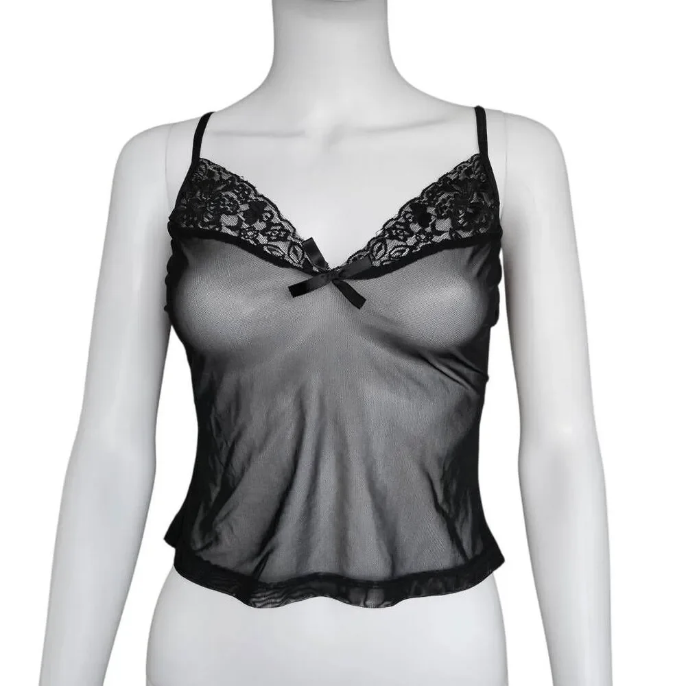 90s vintage goth mesh cami
